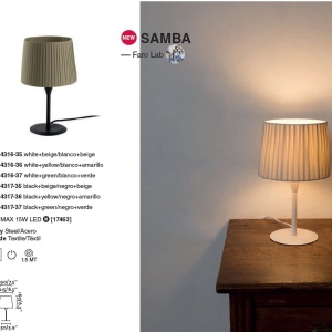 Veioza / Lampa de masa moderna design elegant SAMBA mini alb/bej 64316-35 84246 universul-luminii.ro