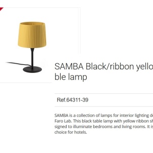 Veioza / Lampa de masa moderna design elegant SAMBA negru/galben 64311-39 90326 universul-luminii.ro