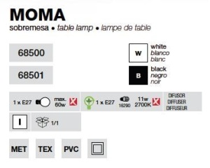 Veioza, lampa de masa Moma 68500 51156 universul-luminii.ro