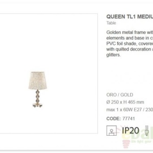 Veioza lampa de masa QUEEN TL1 MEDIUM 077741 52096 universul-luminii.ro