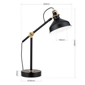 Veioza/Lampa din metal reglabila stil vintage SCHILLER negru/patina 235536 universul-luminii.ro