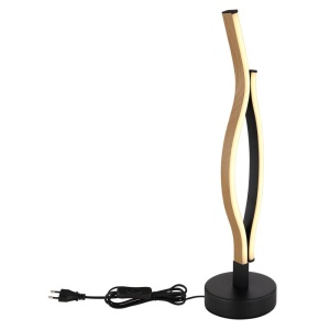 Veioza LED, lampa de masa design modern Geronimo negru, maro 135296 universul-luminii.ro