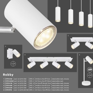 Veioza minimalista cu spot directionabil ROBBY alba 203016 universul-luminii.ro
