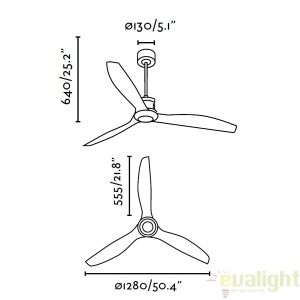 Ventilator cu telecomanda JUST 33395 49166 universul-luminii.ro