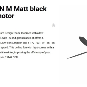 Ventilator cu telecomanda MINI ETERFAN M negru mat 124296 universul-luminii.ro