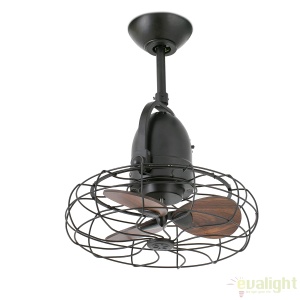 Ventilator de perete / tavan design retro KEIKI maro 67916 universul-luminii.ro
