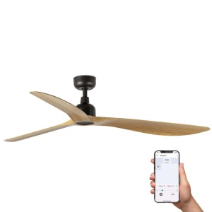 Ventilator tavan de exterior smart sistem TUYA si telecomanda IP44 OUTWOOD L maro/stejar