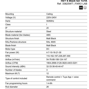Ventilator tavan smart sistem TUYA si telecomanda HEY S negru - Img 6