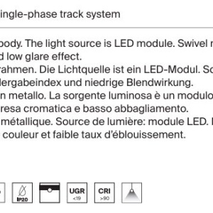 Accesoriu, Spot LED pentru sinele monofazate Unity, Vuoro alb 36W 3000K - Img 3