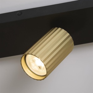 Aplica cu 4 spoturi din aluminiu canelat Anna auriu - Img 2