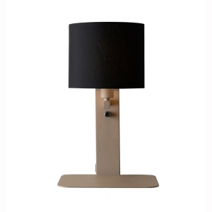 Aplica cu raft, port USB si abajur textil negru Florence