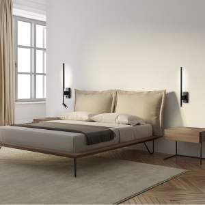 Aplica cu reader LED design liniar minimalist TORCH neagra - Img 2