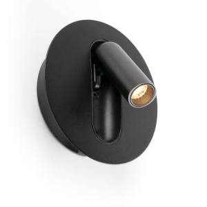 Aplica cu reader LED directionabil stil minimalist TIMIT negru