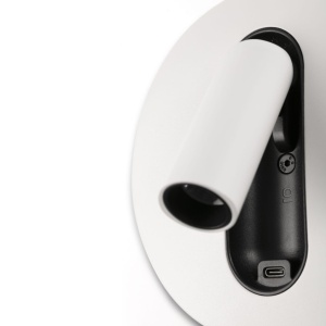 Aplica cu reader LED directionabil stil minimalist TIMIT USB C alb - Img 6