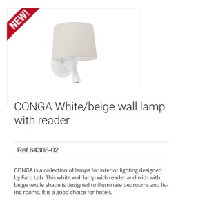 Aplica cu reader LED eleganta design modern CONGA alb/bej 64308-02 90167 universul-luminii.ro