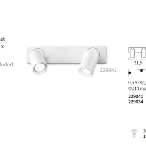 Aplica cu spot directionabil RUDY AP1 BIANCO 229027 IDL - Img 2