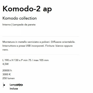 Aplica cu spot directionabil stil modern Komodo-2 ap alba 143357 universul-luminii.ro