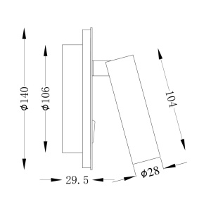 Aplica cu spot LED design modern LOS 176 auriu MYC176-WL-01-6W-MG 91227 universul-luminii.ro