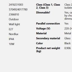 Aplica de exterior stil nordic IP44 Linas 219617 universul-luminii.ro