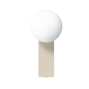 Aplica de perete baie, metal taupe cu glob de sticla alba Boletta IP44 - Img 3