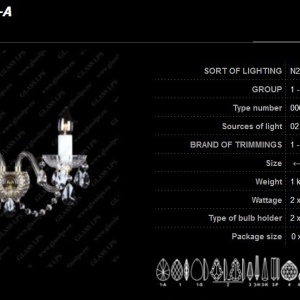 Aplica de perete cristal Bohemia N21 006/02/1-A 173537 universul-luminii.ro