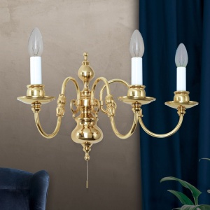 Aplica de perete cu 3 brate design clasic FLAMISCH, alama lucioasa 241397 universul-luminii.ro