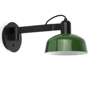 Aplica de perete cu brat directionabil TATAWIN negru, verde