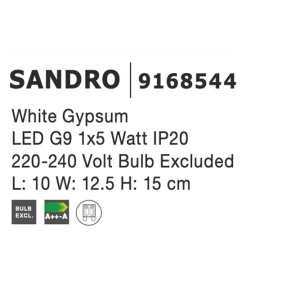 Aplica de perete cu iluminat ambiental gips alb SANDRO 84957 universul-luminii.ro