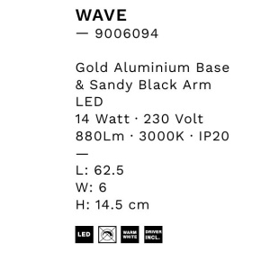 Aplica de perete cu lumina ambientala LED Wave 148337 universul-luminii.ro