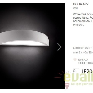 Aplica de perete cu lumina ambientala up / down SODA AP2 105727 42707 universul-luminii.ro