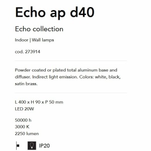 Aplica de perete cu lumina LED ambientala ECHO AP D40 BIANCO - Img 3