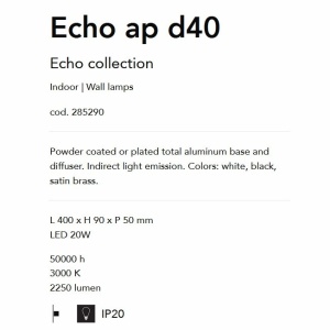 Aplica de perete cu lumina LED ambientala ECHO AP D40 OTTONE - Img 3