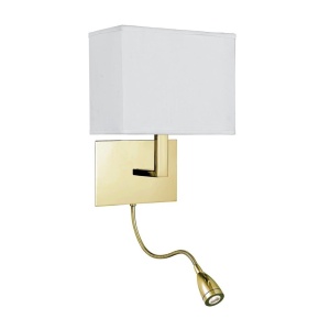 Aplica de perete cu reader LED ideala dormitor Hotel alama satinata 159307 universul-luminii.ro