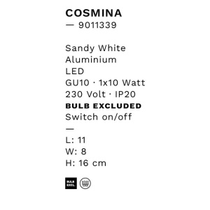 Aplica de perete cu spot directionabil Cosmina alb 148477 universul-luminii.ro