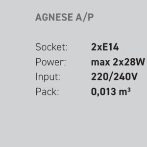 Aplica de perete cu sticla efect grafic AGNESE 147307 universul-luminii.ro