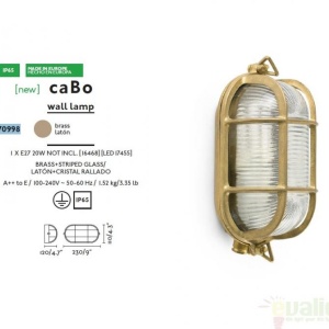 Aplica de perete de exterior cu protectie IP65, CABO Brass 70998 64527 universul-luminii.ro