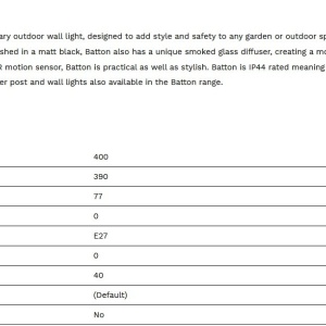 Aplica de perete de exterior IP44 cu senzor de miscare Batton 111687 universul-luminii.ro