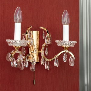 Aplica de perete de lux cristal Scholer Hirohito 2L 24K gold plated 99697 universul-luminii.ro