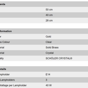 Aplica de perete de lux cristal Scholer Hirohito 3L 24K gold plated 200327 universul-luminii.ro