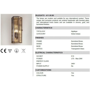 Aplica de perete design clasic finisaj polisat Il Rilegato 411.00.80 53997 universul-luminii.ro