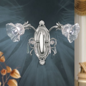 Aplica de perete design clasic LA BOHEME 2L, argintiu antic - Img 1