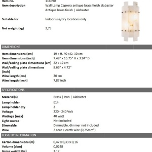 Aplica de perete design LUX Caprera 209327 universul-luminii.ro