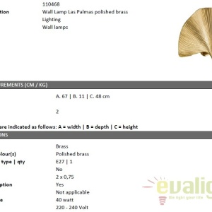 Aplica de perete design LUX Las Palmas alama 110468 HZ 172867 universul-luminii.ro