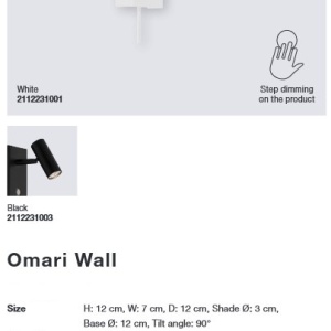 Aplica de perete design modern, 3-Step MOODMAKER OMARI alb 2112231001 NL 197097 universul-luminii.ro