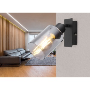 Aplica de perete design modern HADERA negru 114087 universul-luminii.ro
