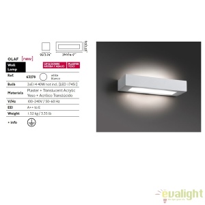 Aplica de perete design modern minimalist OLAF alba 63278 63517 universul-luminii.ro