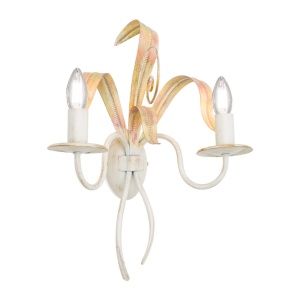Aplica de perete design rustic cu 2 brate Tuna WA 2-1130/2 Elfenbein OR