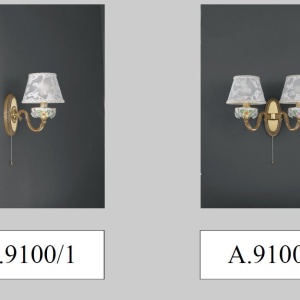 Aplica de perete din alama si portelan 2 brate design italian 117087 universul-luminii.ro