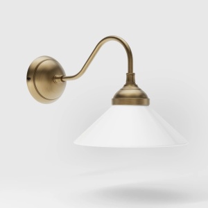 Aplica de perete din alama si sticla design vintage Sofia - Img 2