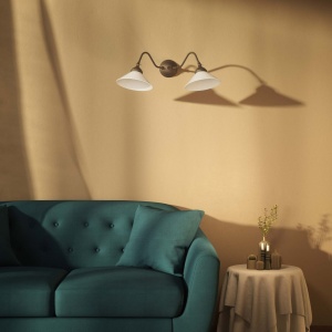 Aplica de perete din alama si sticla design vintage Sofia - Img 10